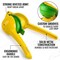 2-In-1 Lemon Squeezer Manual - Sturdy, Max Extraction Hand Juicer Lemon Squeezer Gets Every Last Drop - Easy to Clean Manual Citrus Juicer - Easy-to-Use Lemon Juicer Squeezer-Yellow/Green